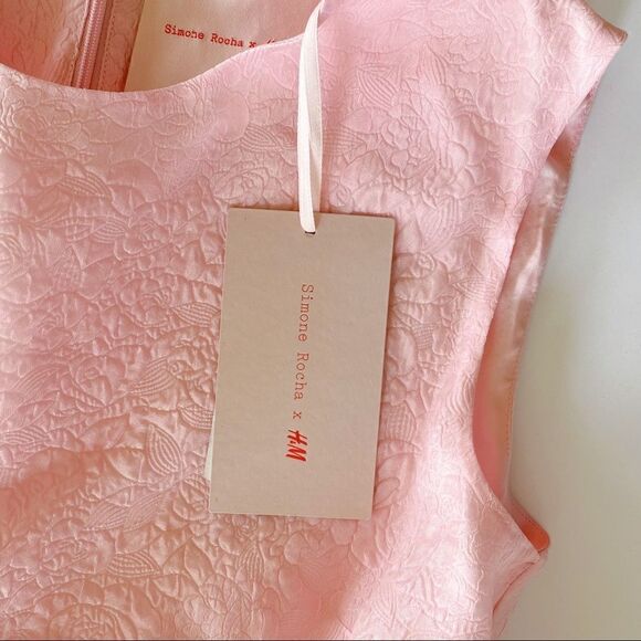 Simone Rocha x H&M Short Cloqué Mini Fit & Flare Dress Pink M - Picture 7 of 12